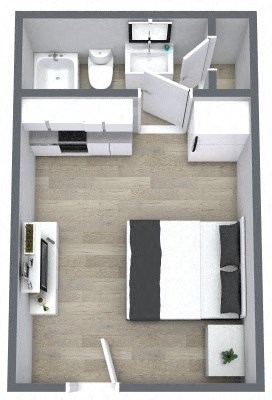 Studio Floor Plan at The Junction, Memphis